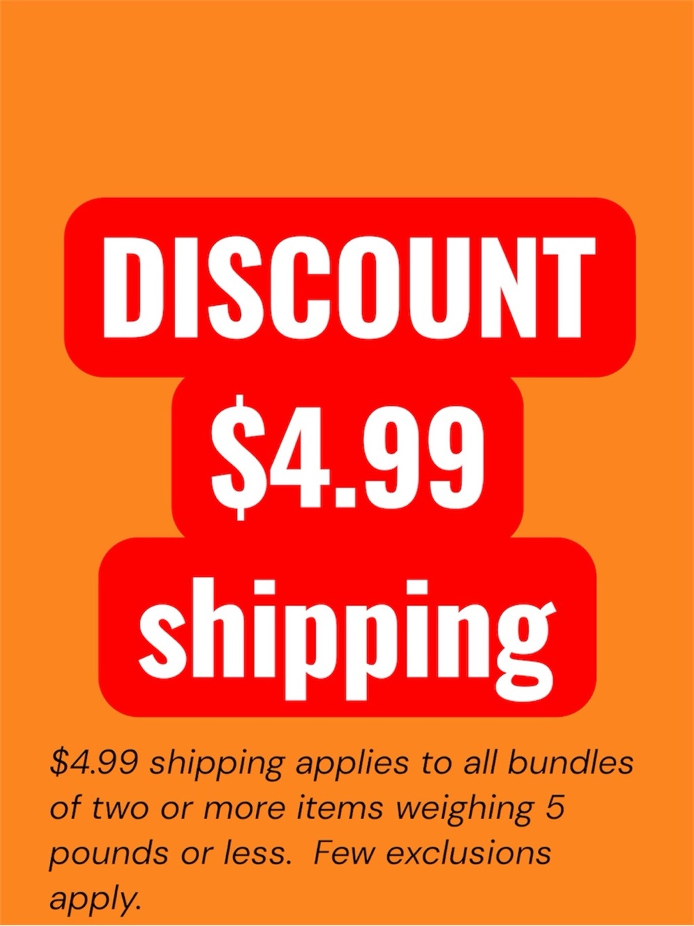 Bundle and $ave!  $4.99 shipping on all bundles of 2 or more items❣️